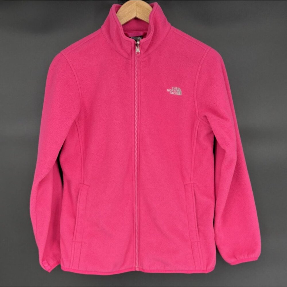 The North Face Girl's Pink Full-Zip Fleece Jacket XL 18 Outdoor Camping Hiking